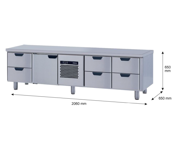 Porkka - Grillkylbänk GNL -  Kylaggregat, 4 Moduler - Mått: 2060 x 650 x 650mm - 33