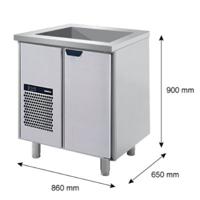 Porkka - Kylbänk GNS - Kylbrunn - Kylaggregat, 1 dörr - Mått: 860 x 650 x 900 mm
