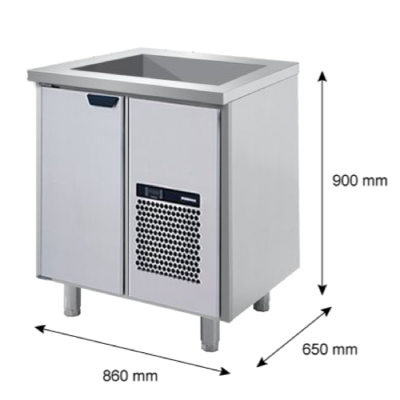 Porkka - Kylbänk GNS - Kylbrunn - Kylaggregat, 1 dörr - Mått: 860 x 650 x 900 mm - 2