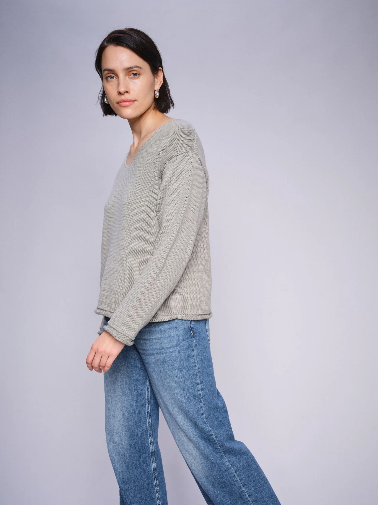 Mos Mosh Bine LS V-neck Knit Shadow - 5