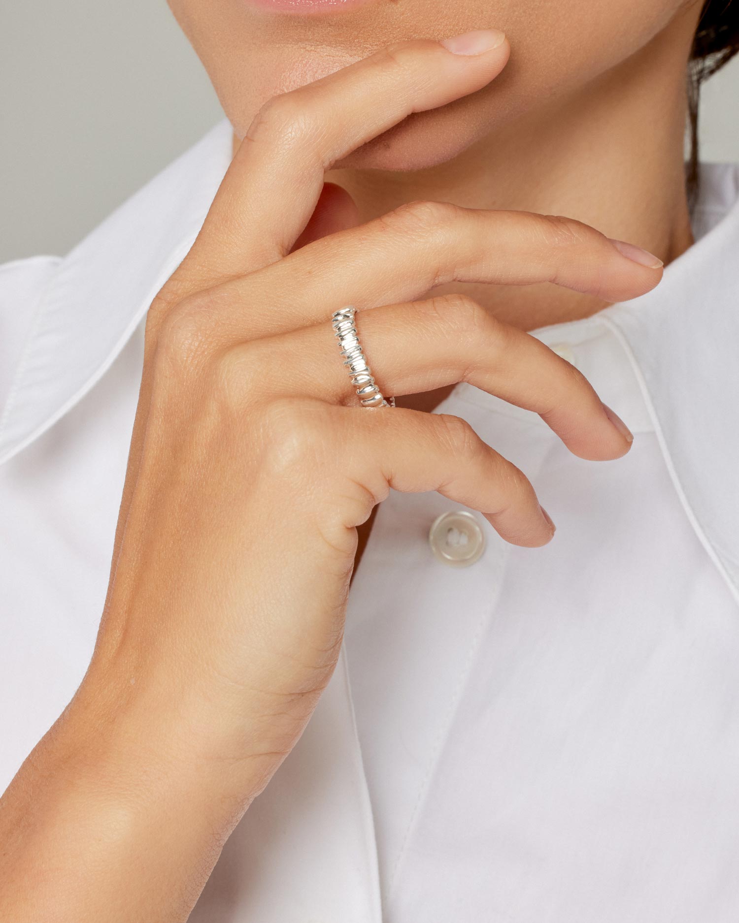 Les Roches Drop Ring Silver - 2