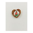 Second Hand jewelry - Wooden Enamel Heart of Mary Vintage