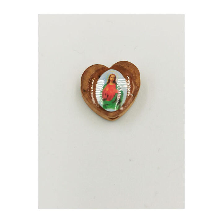 Smycken Second Hand - Trä Emalj Hjärta Mary Vintage 