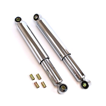 Stoßdämpfer 310 mm, vollverchromt, 8/10 mm Bohrungen oben und unten