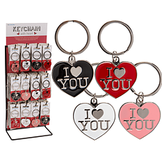Metal keychain, "I ♥ You"
