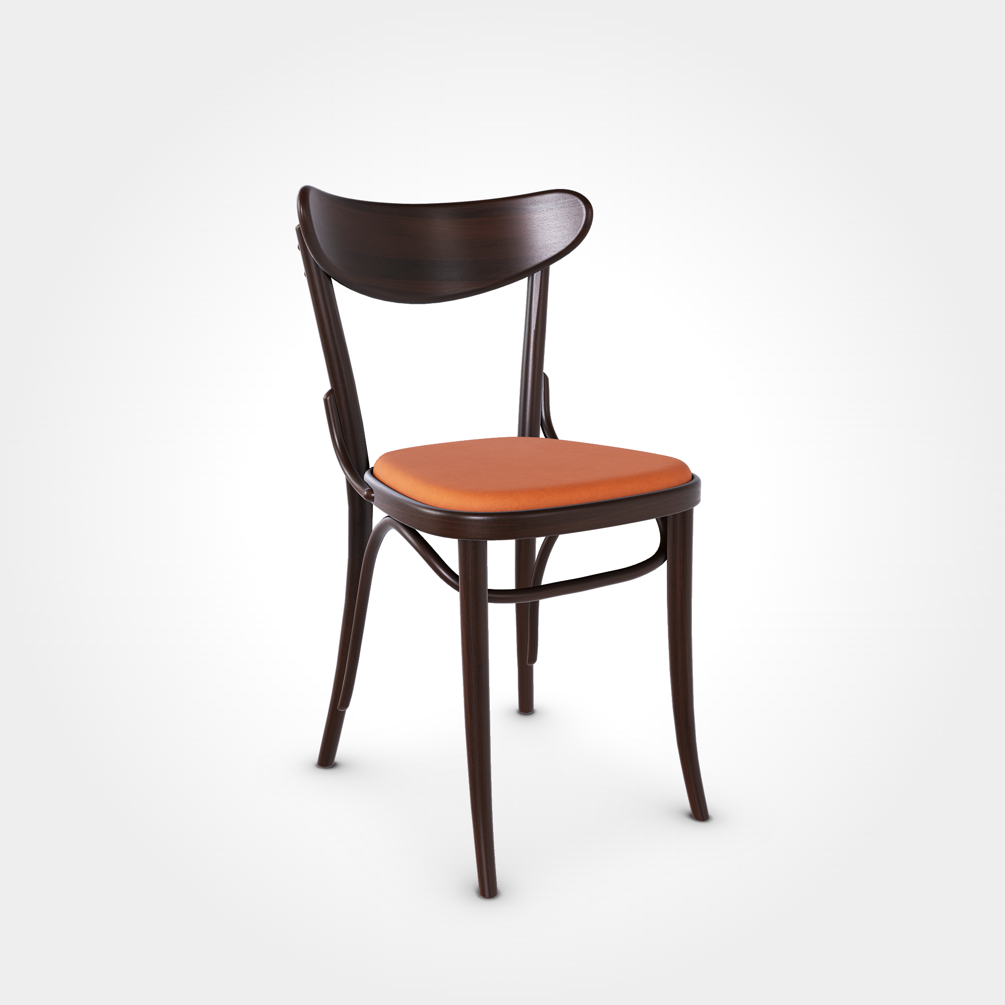  TON Stol Tribecca mörkbrun (Wenge), cognacsfärgad lädersits