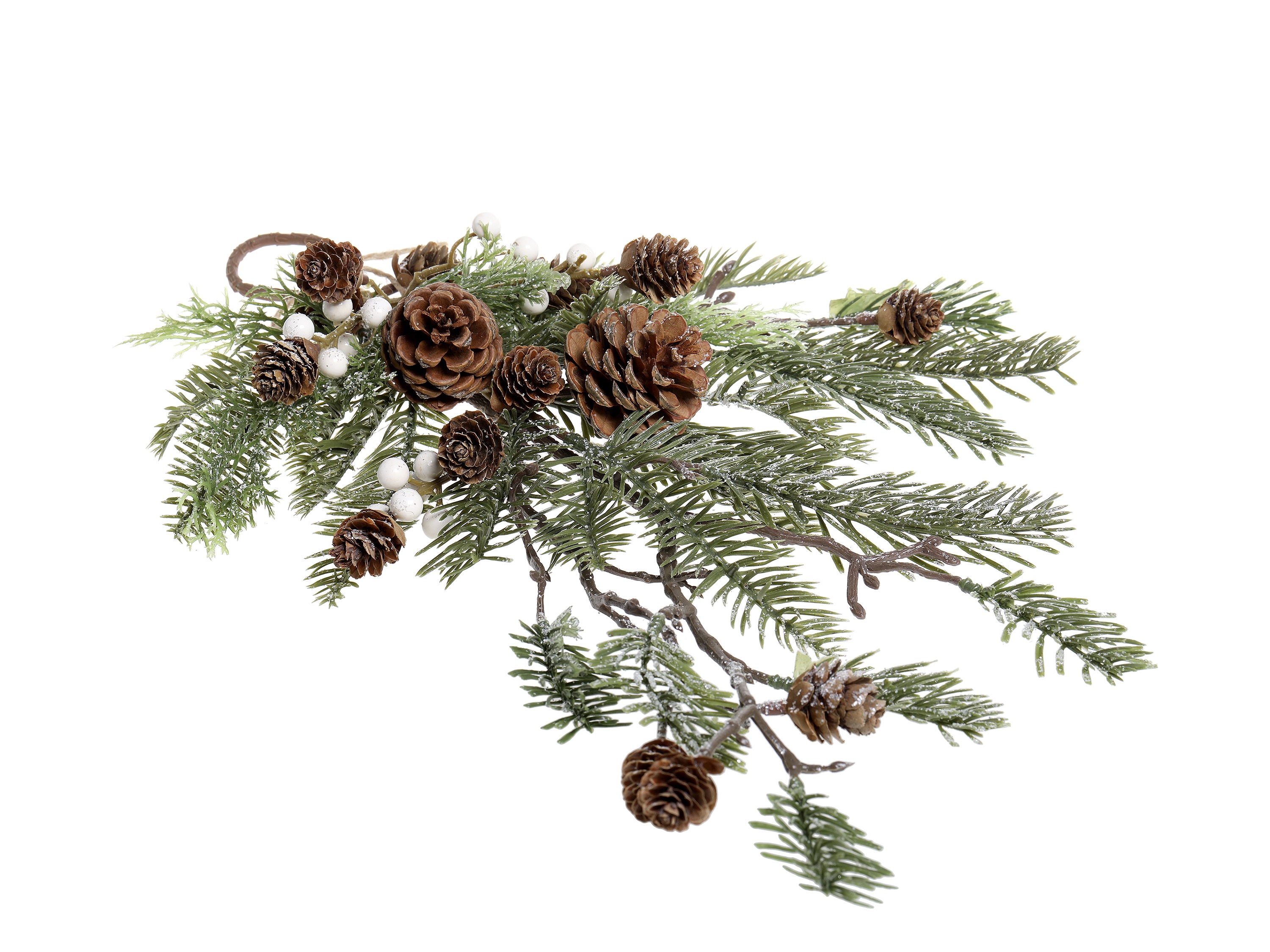 Spruce branch with cones & berries - 42 cm - 2