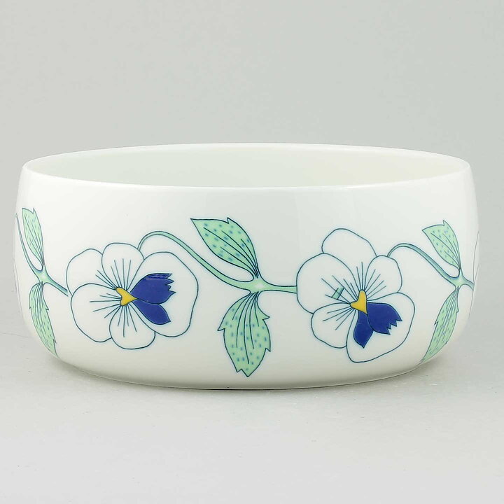 Sylvia Leuchovius (Sylvia 1976) Rounded Bowl with Viola Decor 20/9 cm