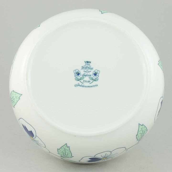 Sylvia Leuchovius (Sylvia 1976) Rounded Bowl with Viola Decor 20/9 cm