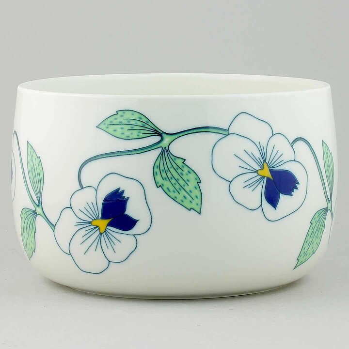 Sylvia Leuchovius (Sylvia 1976) Rounded Bowl with Viola Decor 20/13 cm
