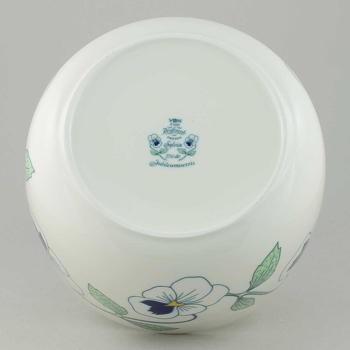 Sylvia Leuchovius (Sylvia 1976) Rounded Bowl with Viola Decor 20/13 cm