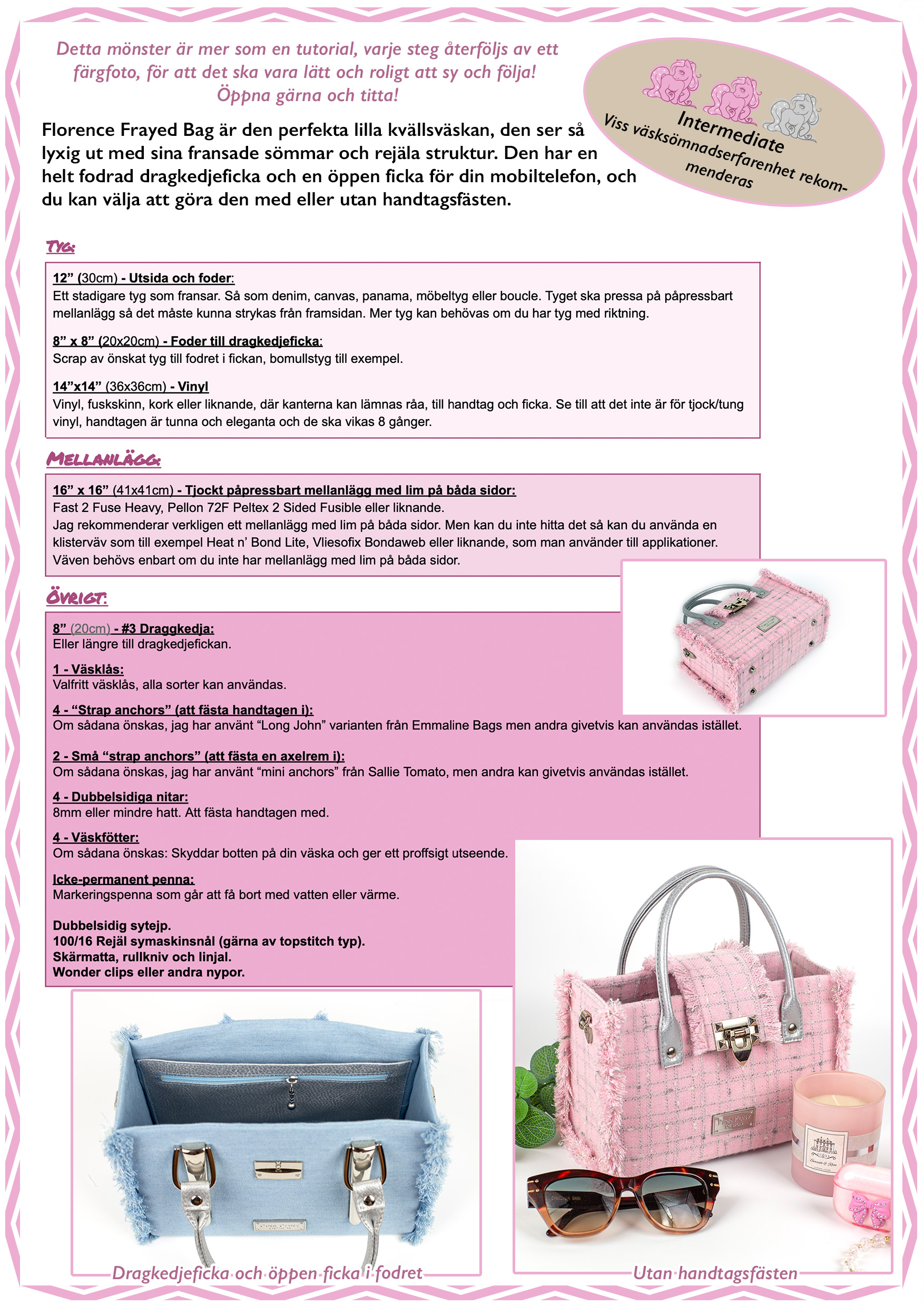 Florence Frayed Bag - Pappersmönster - 2