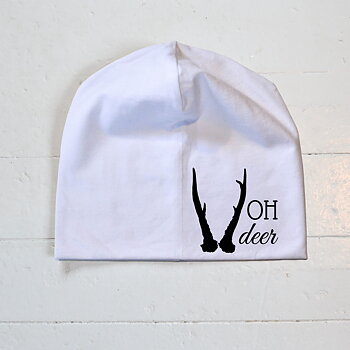 Mössa (vit) - "OH deer" Rådjur