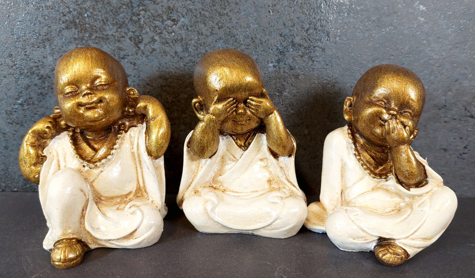 Tre små Munkar -Staty set - See, Hear or Speak No Evil