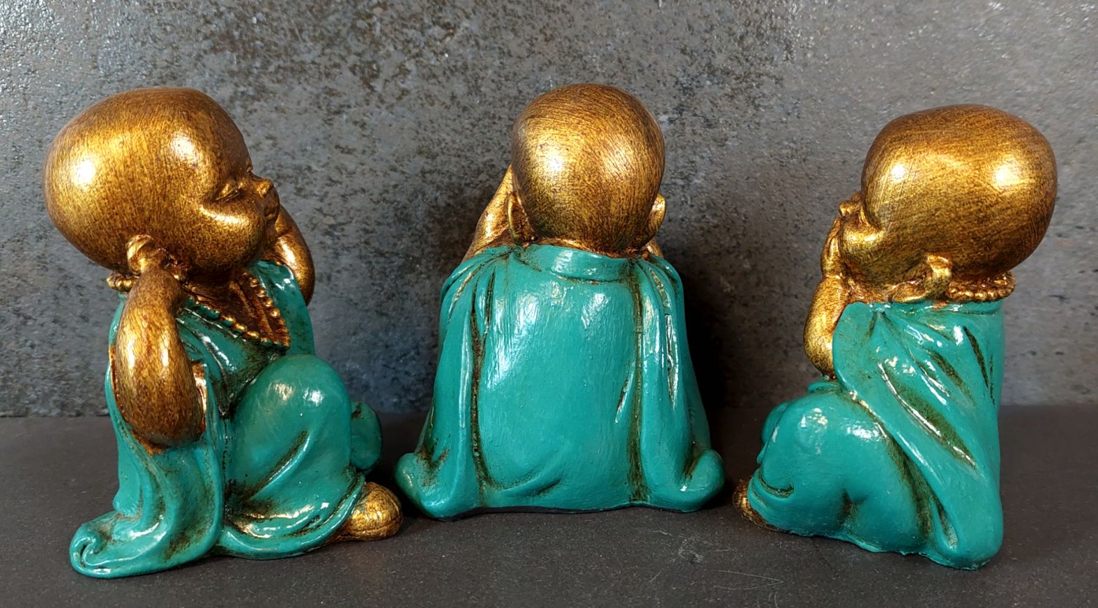 Tre små Munkar -Staty set - See, Hear or Speak No Evil - 6