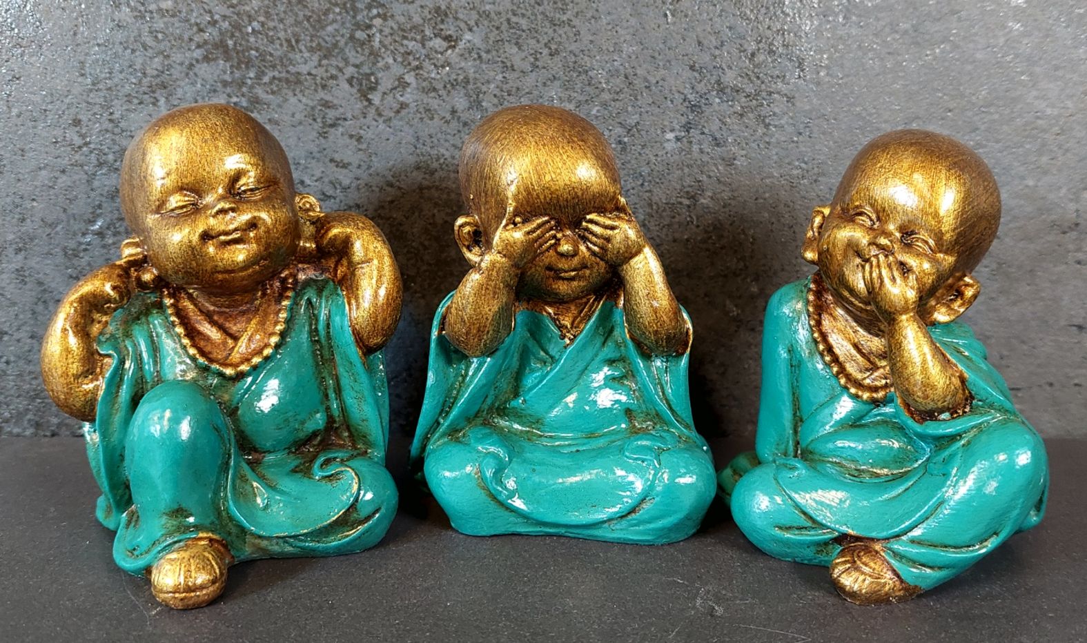 Tre små Munkar -Staty set - See, Hear or Speak No Evil - 5