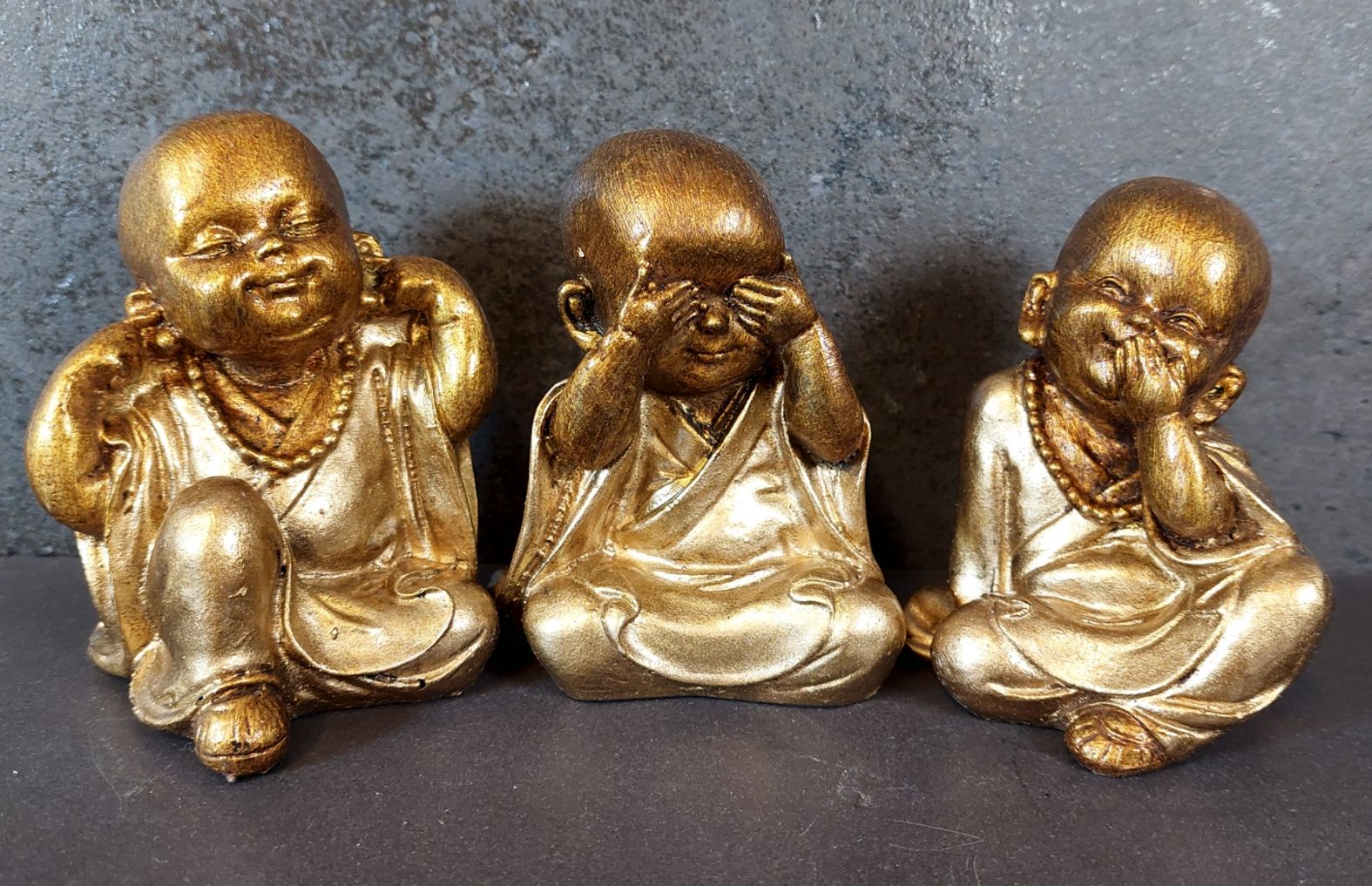 Tre små Munkar -Staty set - See, Hear or Speak No Evil - 3