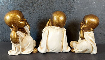 Tre små Munkar -Staty set - See, Hear or Speak No Evil