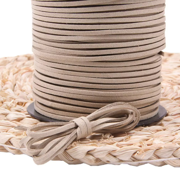 Vegan Rem/ Snöre  - Platt , Beige - Grå    100cm