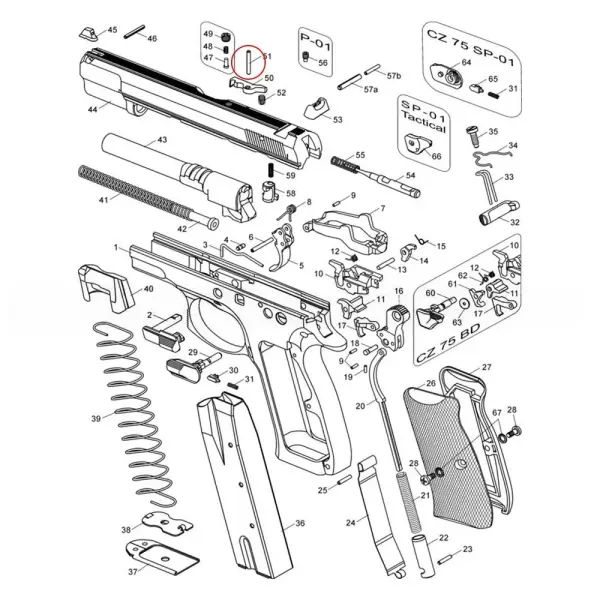 Eemann Tech Extractor Pin for CZ 2