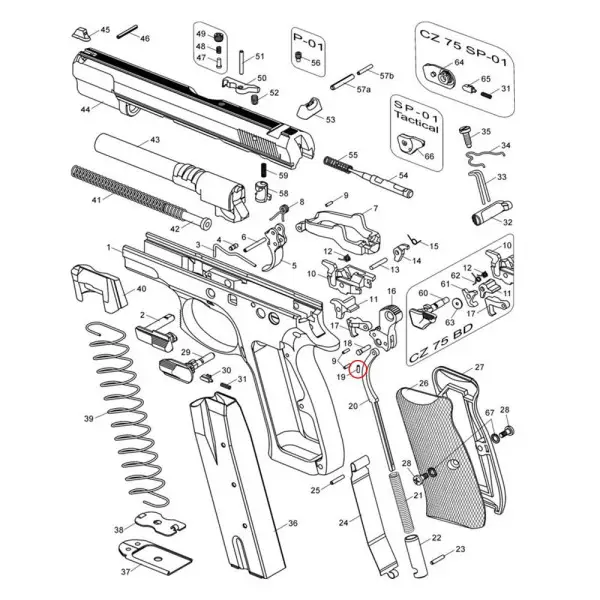 Eemann Tech Hammer Pin Lock Pin for CZ 2