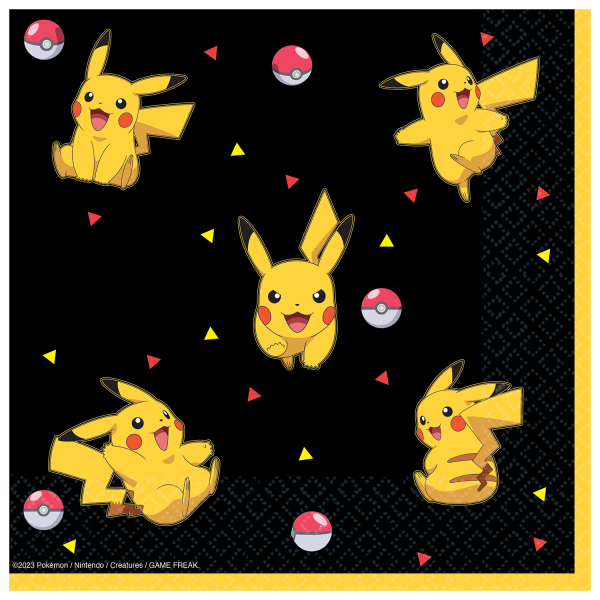 Pokemon Pikatchu paperiset lautasliinat 33 x 33cm 16kpl