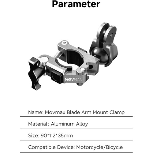 MOVMAX Tube Clamp Mount with Ball Head for Blade Arm - 6