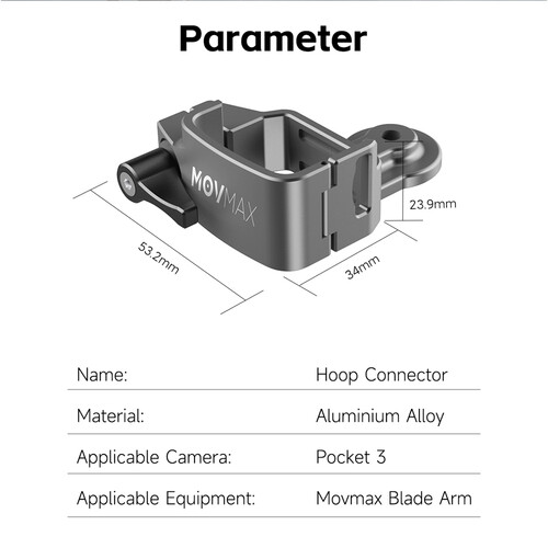MOVMAX Blade Arm Hoop Connector for DJI Osmo Pocket 3 - 5