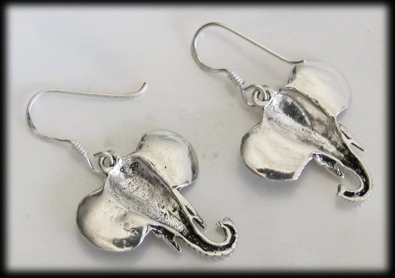 Elefant örhängen i Äkta silver. - 4