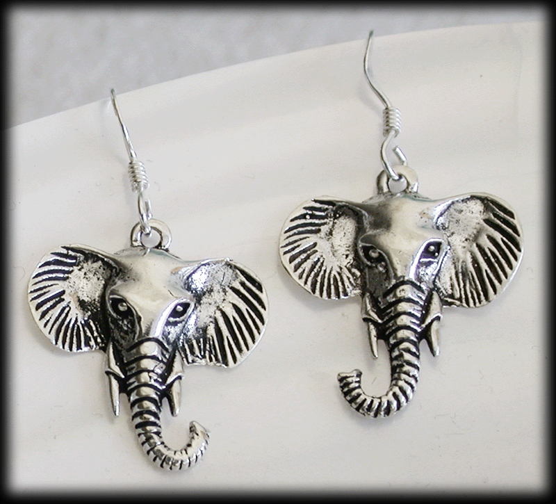 Elefant örhängen i Äkta silver. - 3