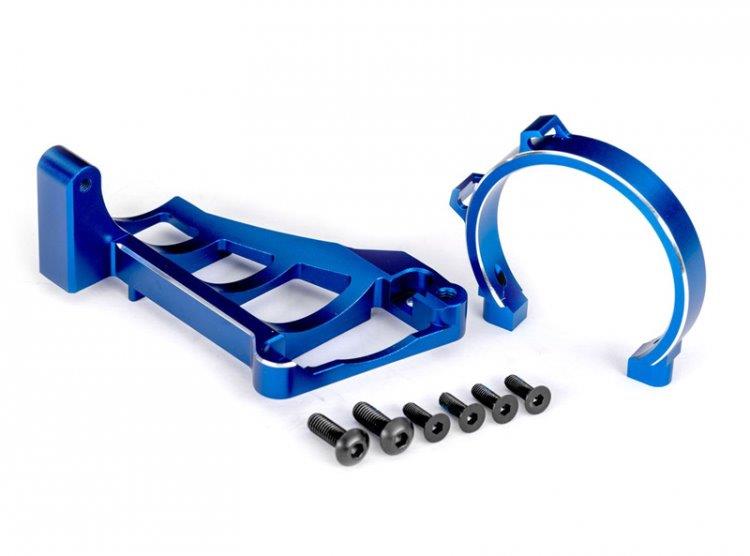 Traxxas Motorfäste Fram & Bak Set Alu Blå Maxx Slash