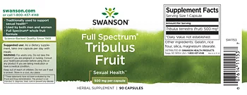 Full Spectrum Tribulus Fruit - Swanson