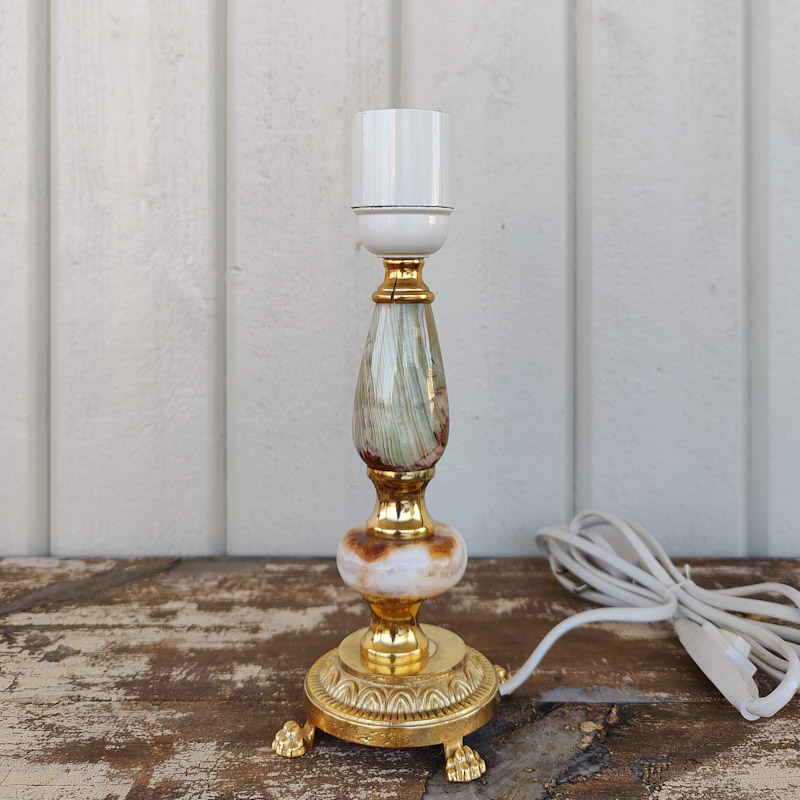 Lampfot i mässing & marmor