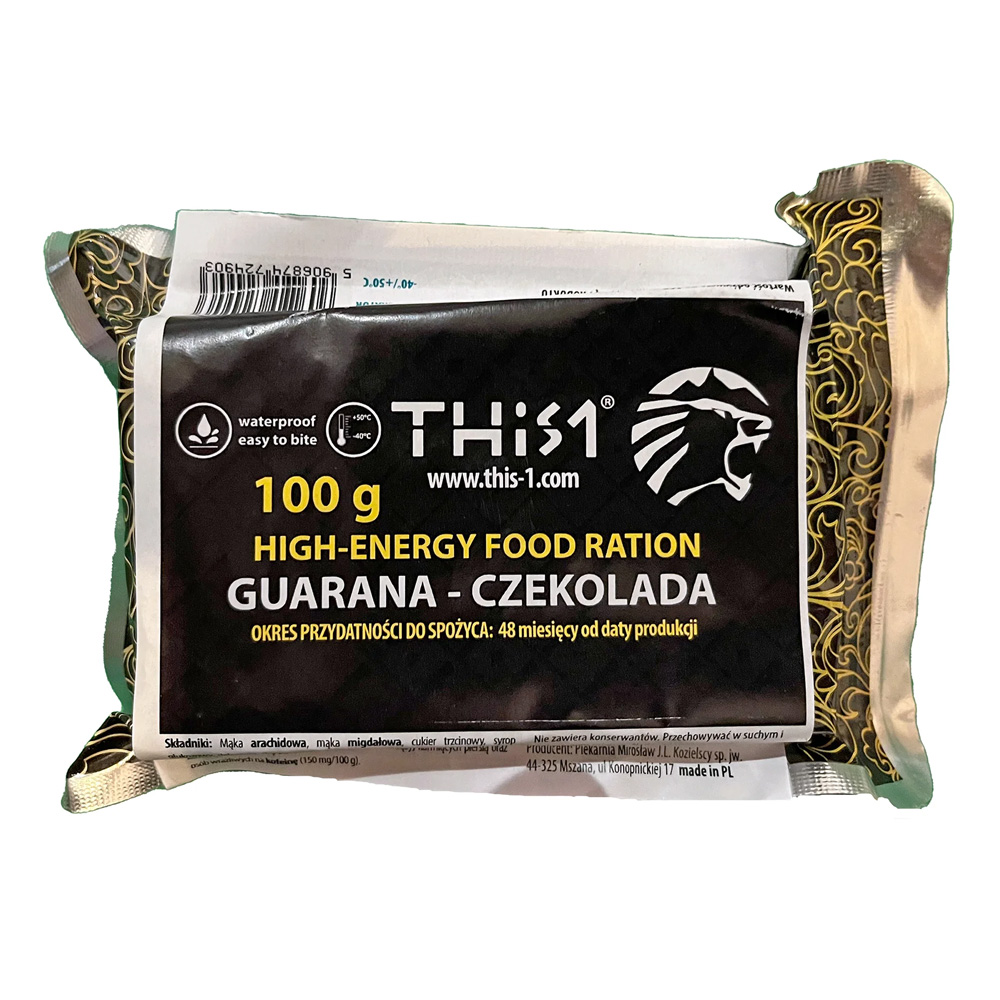 This-1 | Survival Bar | Chocolate Guarana 100g | Lång Hållbarhet | 100g