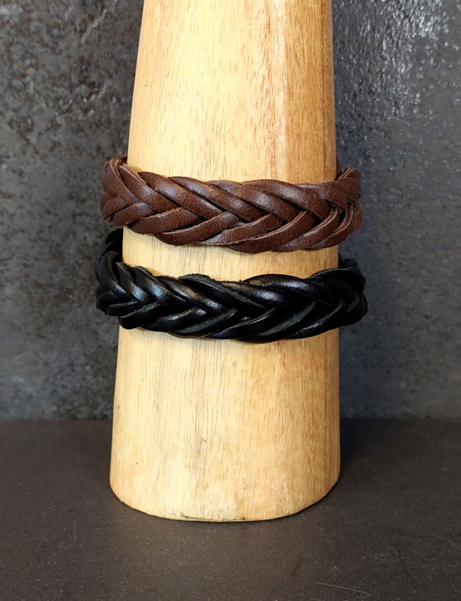 Flätat Läderarmband - Justerbart 