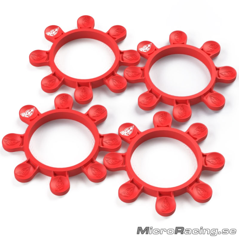 RC-PROJECT - Tyre Glue Bands, Maranello Red, 1/8 & 1/10 Off Road, 4pcs