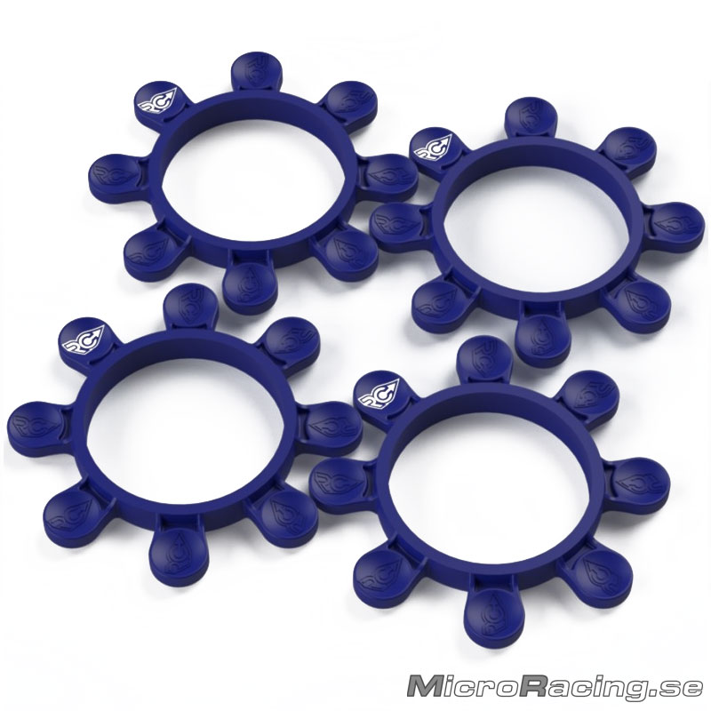 RC-PROJECT - Tyre Glue Bands, Reflex Blue, 1/8 & 1/10 Off Road, 4pcs