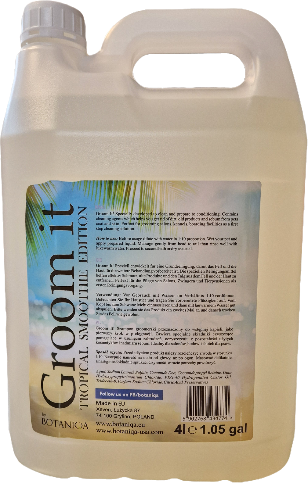 Botaniqa Shampoo, Groom It TROPICAL, 4 liter