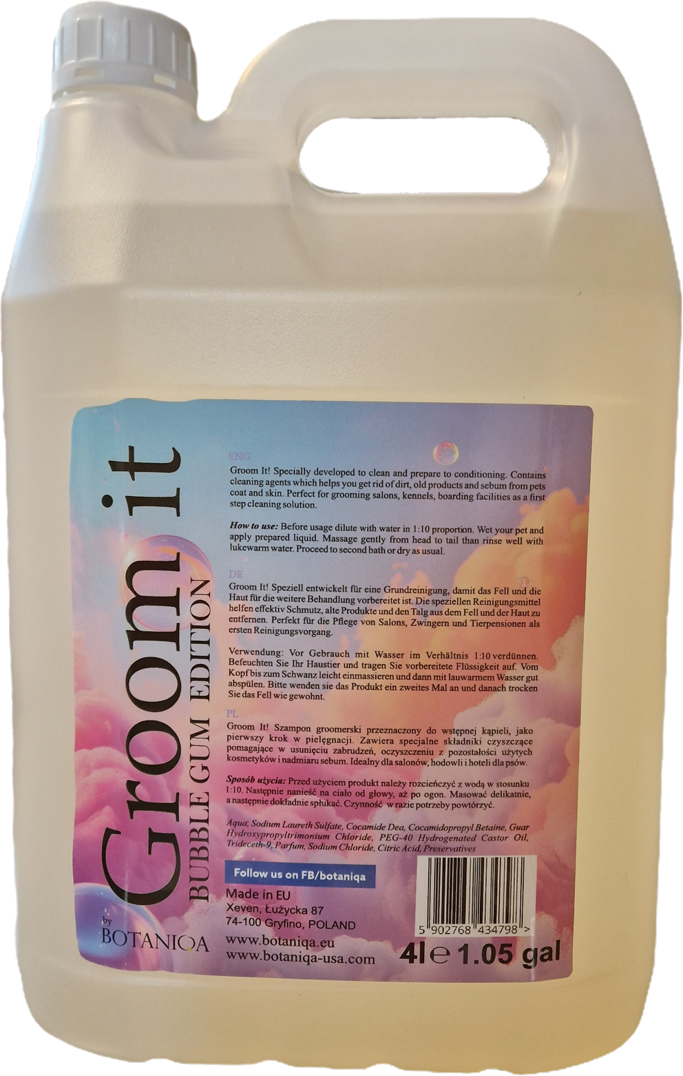 Botaniqa Shampoo, Groom It BUBBLEGUM, 4 liter