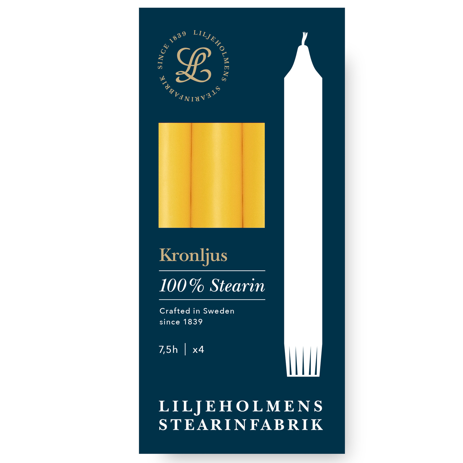 Kronljus 4-p Gul - 2