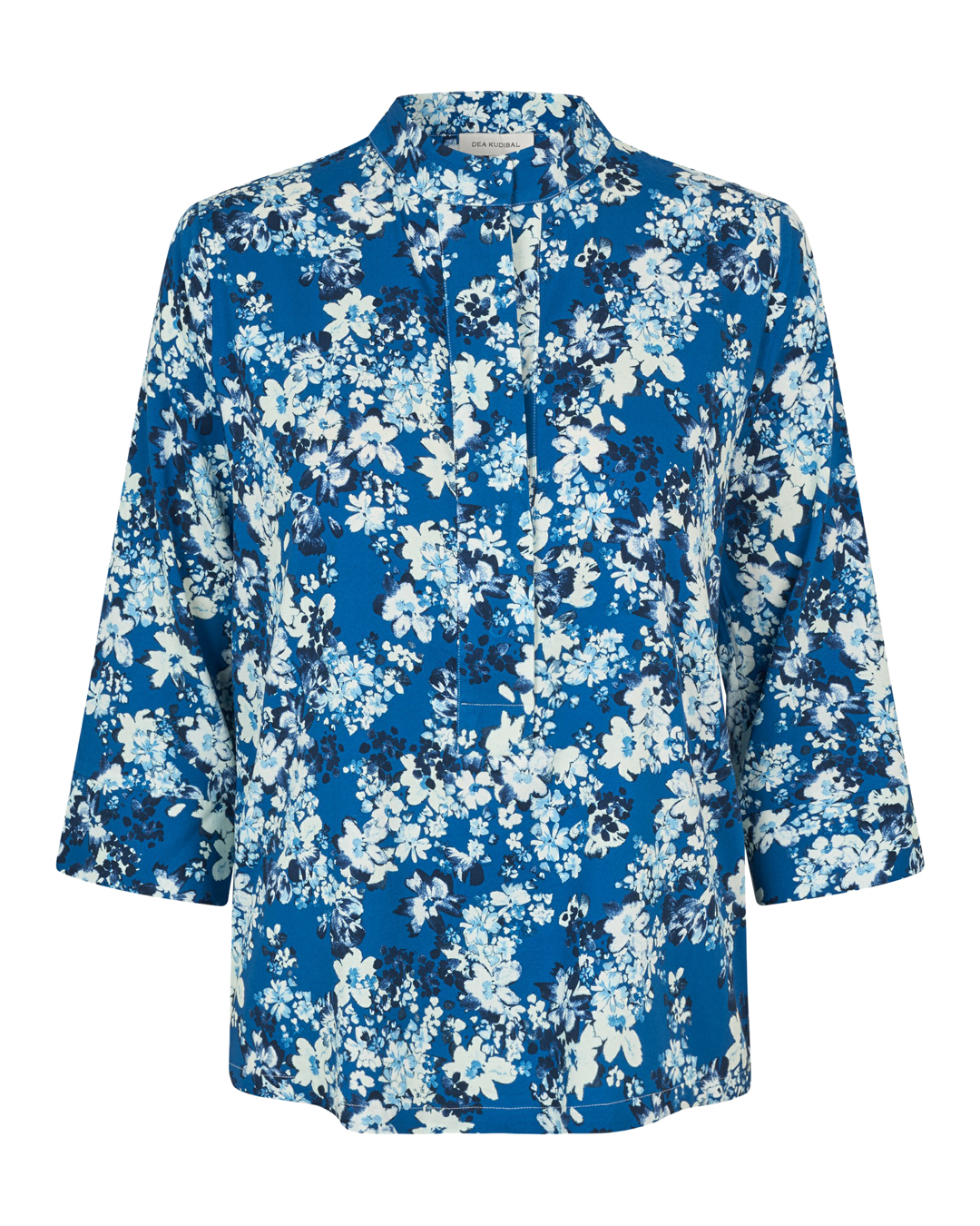 Blus Danitta v-ringad blommig blå - 4