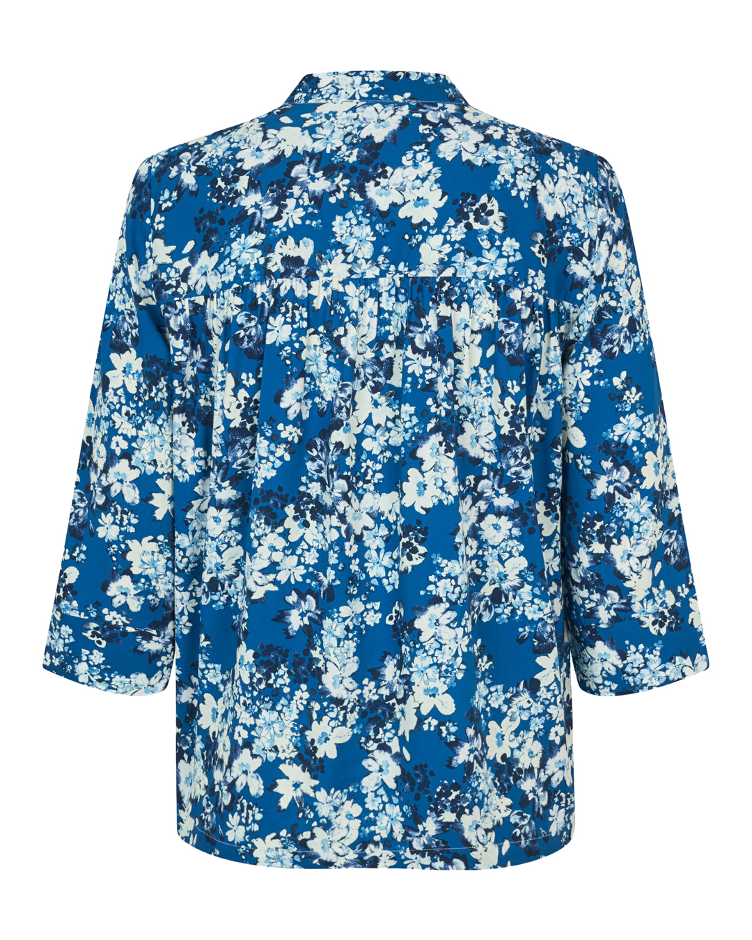 Blus Danitta v-ringad blommig blå - 5