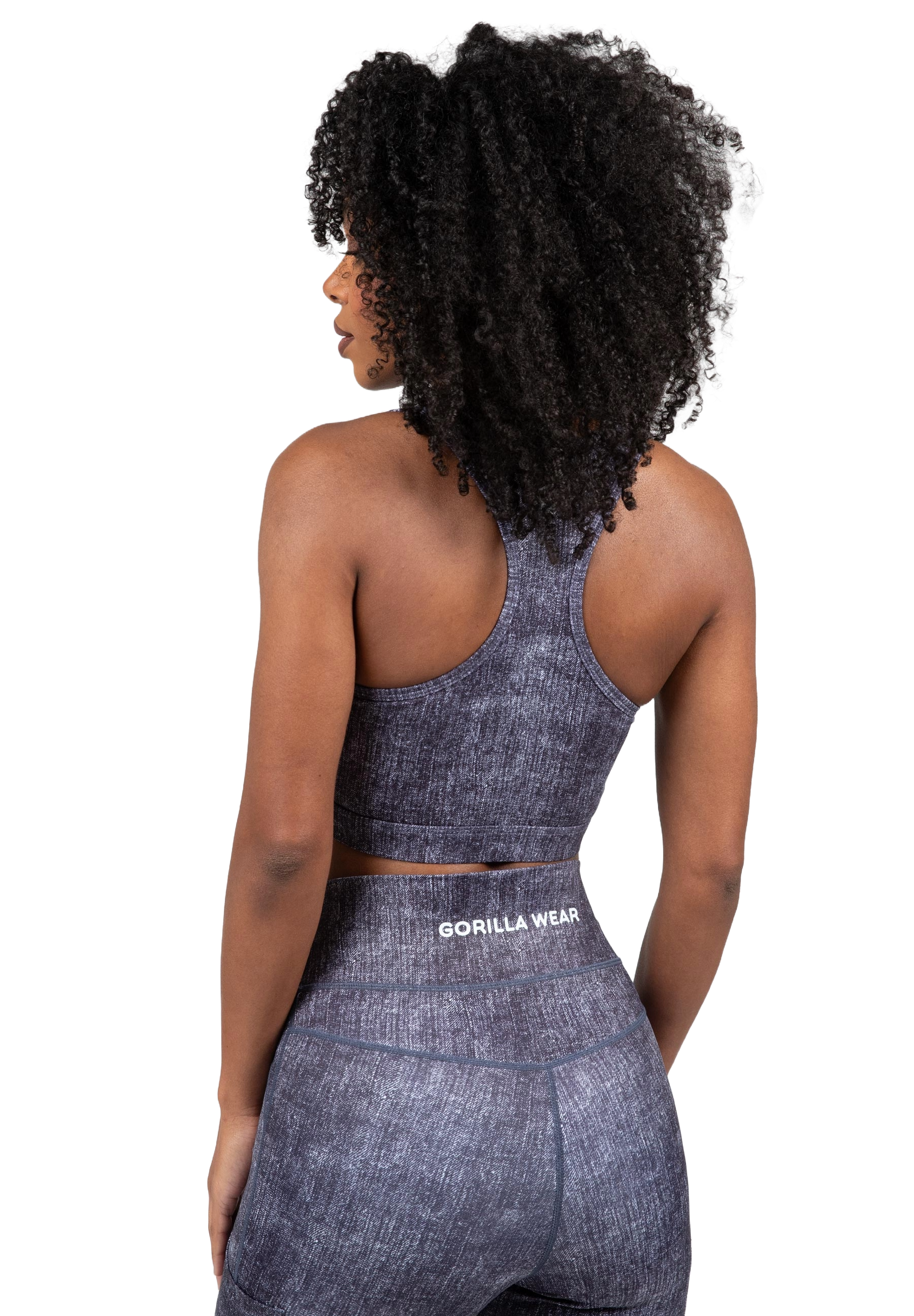 Camilla Zip-Front Sports Bra, blue denim - 2