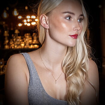 Flash Crystal Stud Earring Clear/Gold