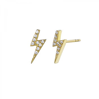 Flash Crystal Stud Earring Clear/Gold