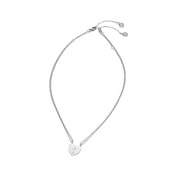 Friendship Heart Necklace Silver