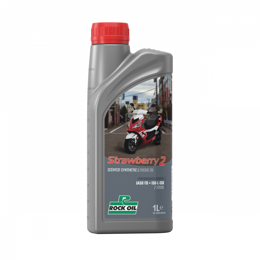 Rock Oil, Strawberry 2-takts olja, 1L (scooter/cross)