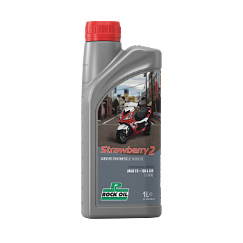 Rock Oil, Strawberry 2-takts olja, 1L (scooter/cross)