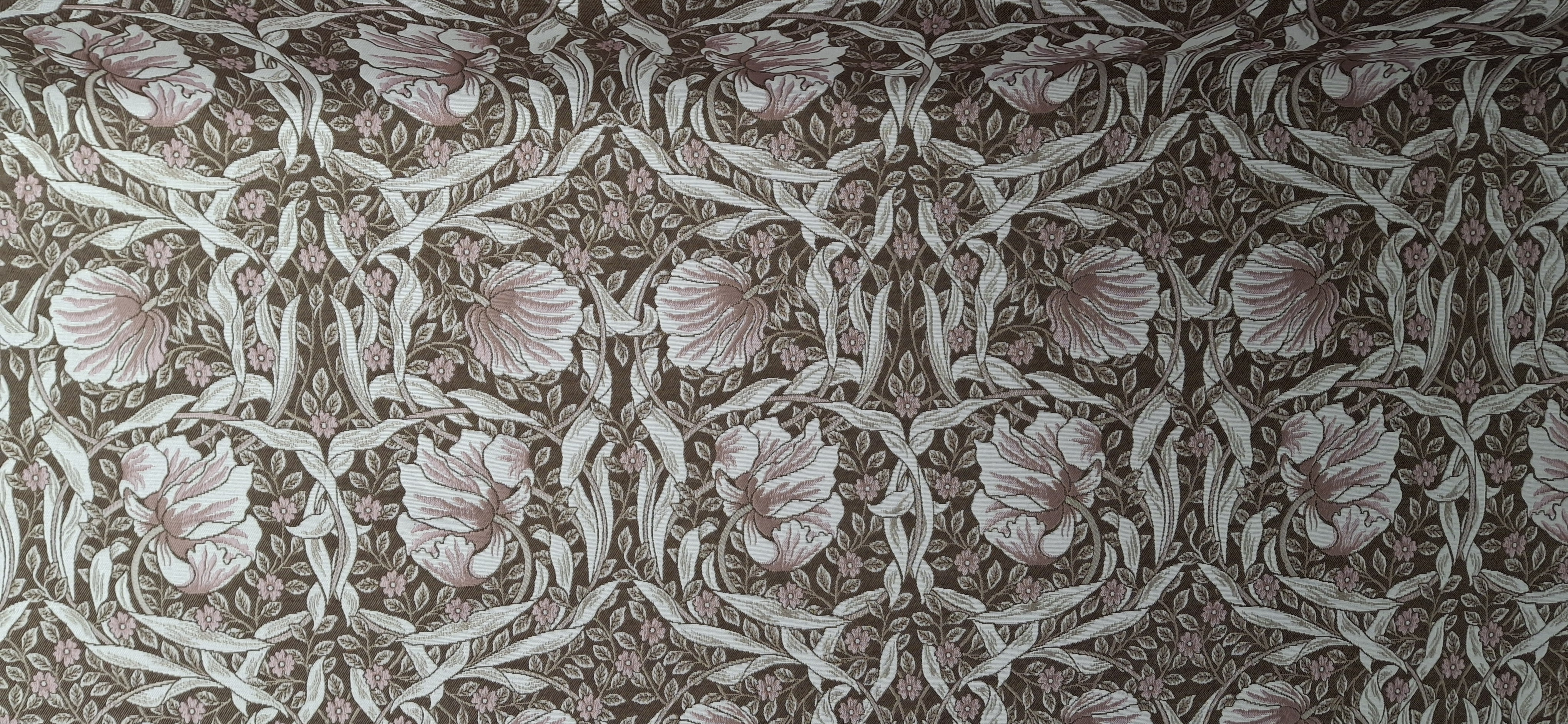 William Morris - möbeltyg brun/rosa