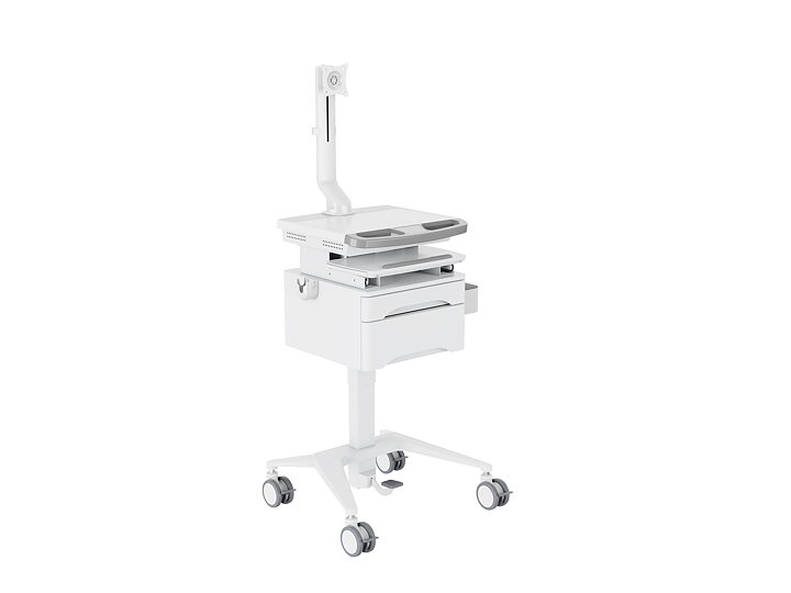 M Medical Cart Basic with Drawer incl. fixed monitor arm